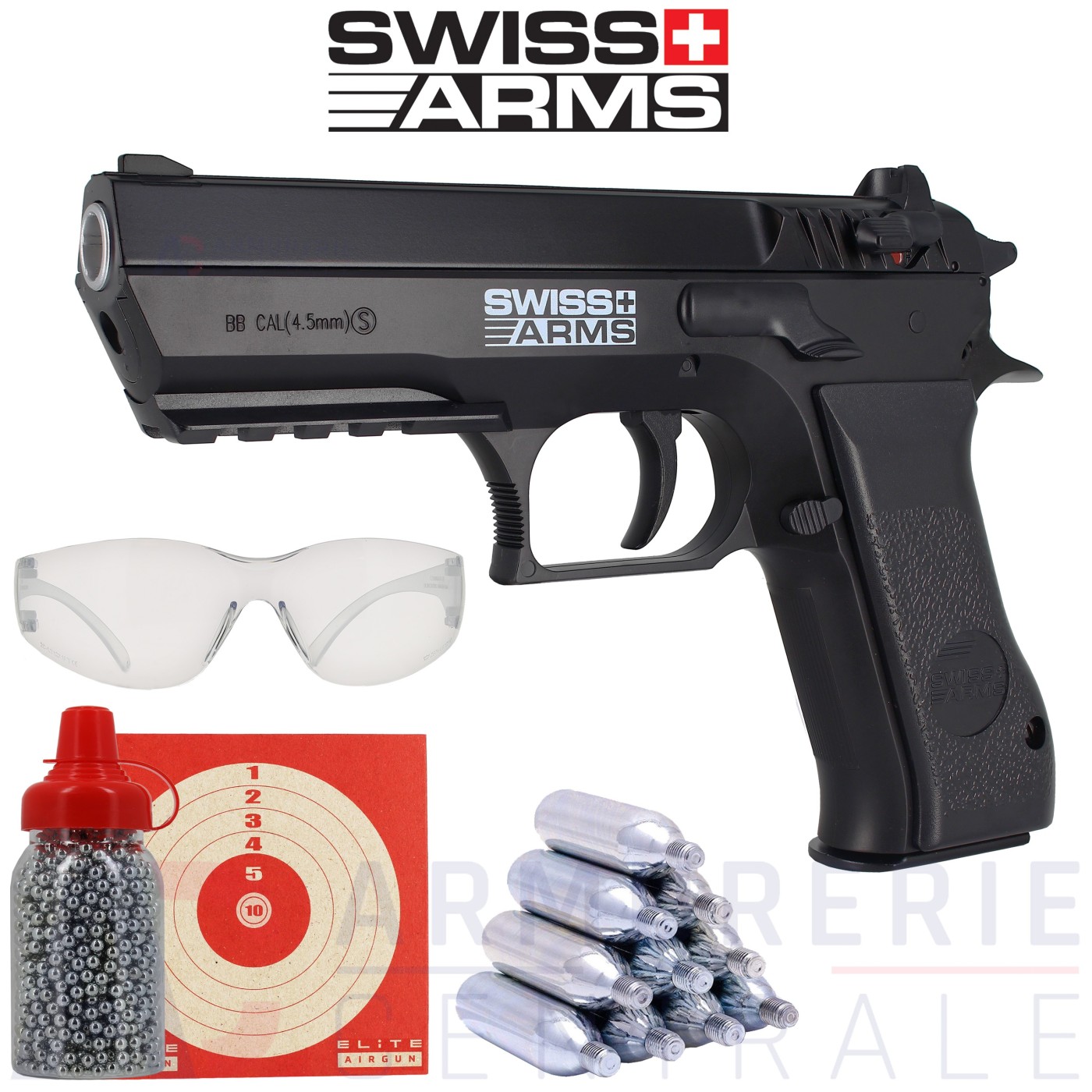 Pack pistolet Swiss Arms 941 - CO2 (2.8 Joules)