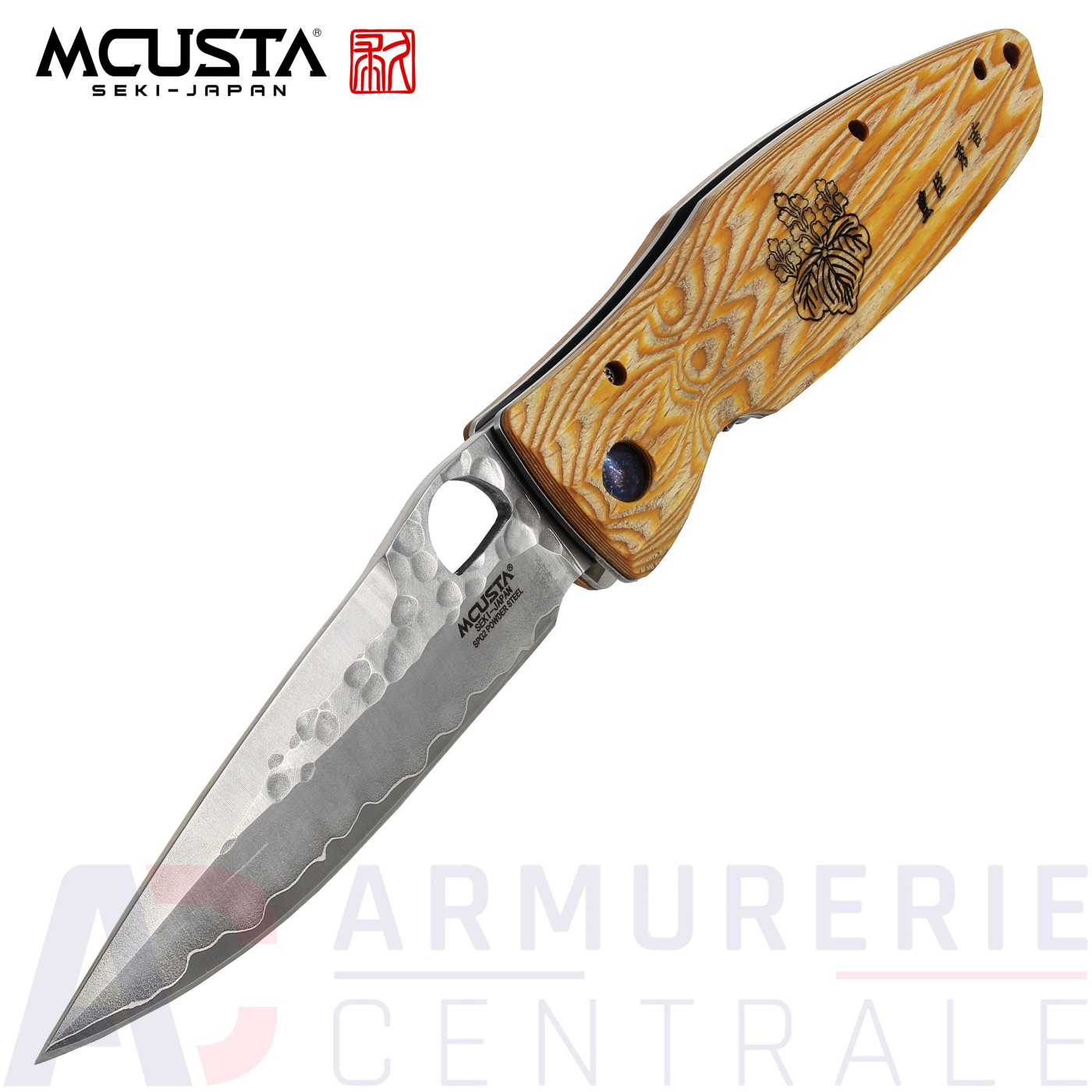 Couteau Mcusta Yellow Pakkawood MC-0182G lame 9.3 cm Couteau Mcusta Yellow Pakkawood MC-0182G lame 9.3 cm