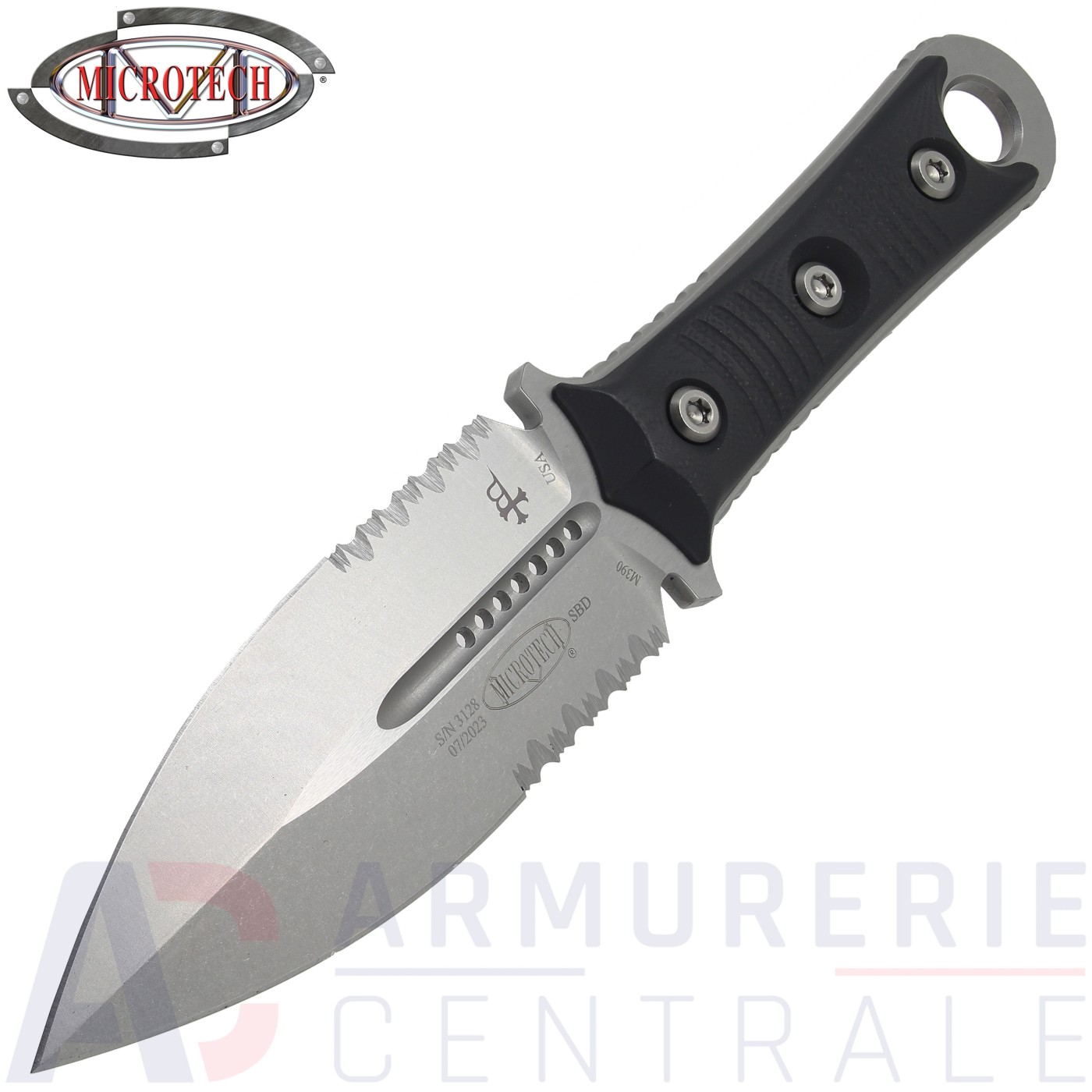 Microtech Borka SBD Stonewash Partial Serrated