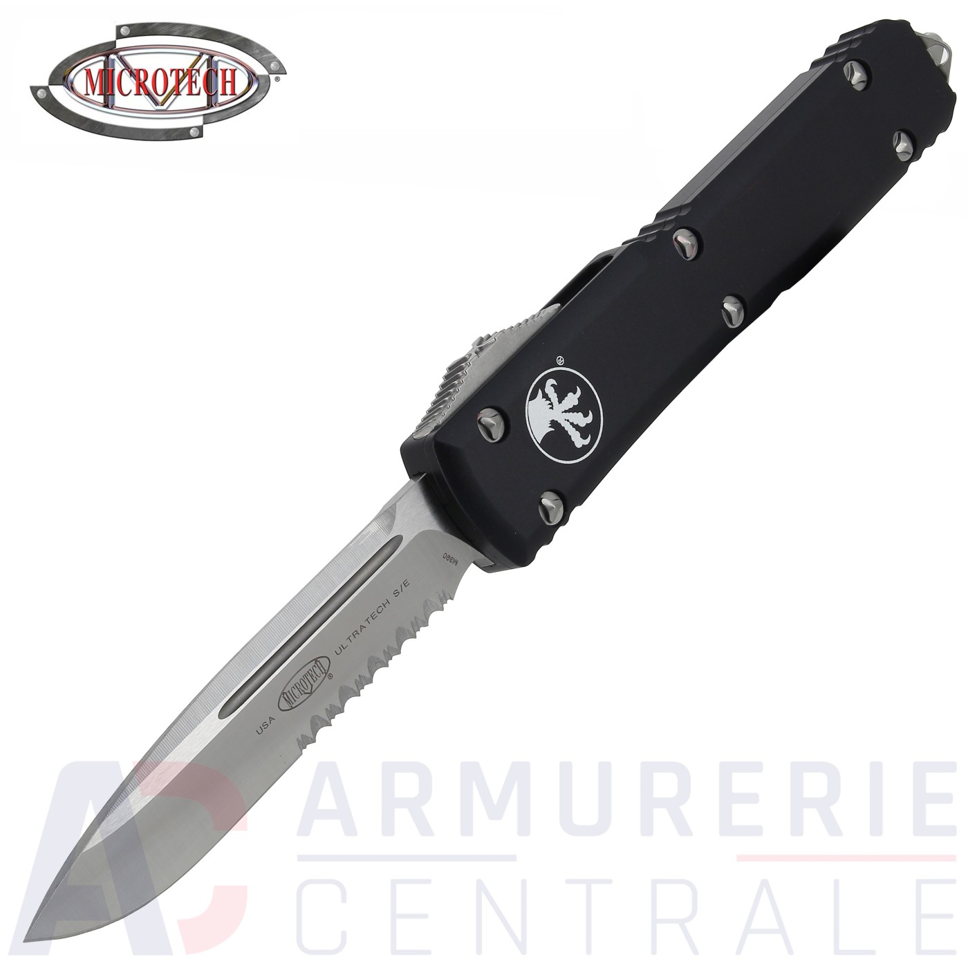 Microtech Ultratech semi dentelé noir Microtech Ultratech semi dentelé noir