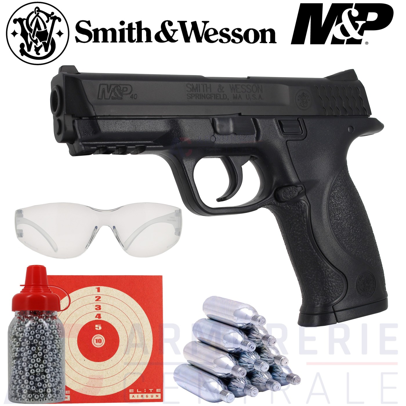 Pack pistolet Smith & Wesson MP40 4.5 mm BB'S (3 Joules) Pack pistolet Smith & Wesson MP40 4.5 mm BB'S (3 Joules)