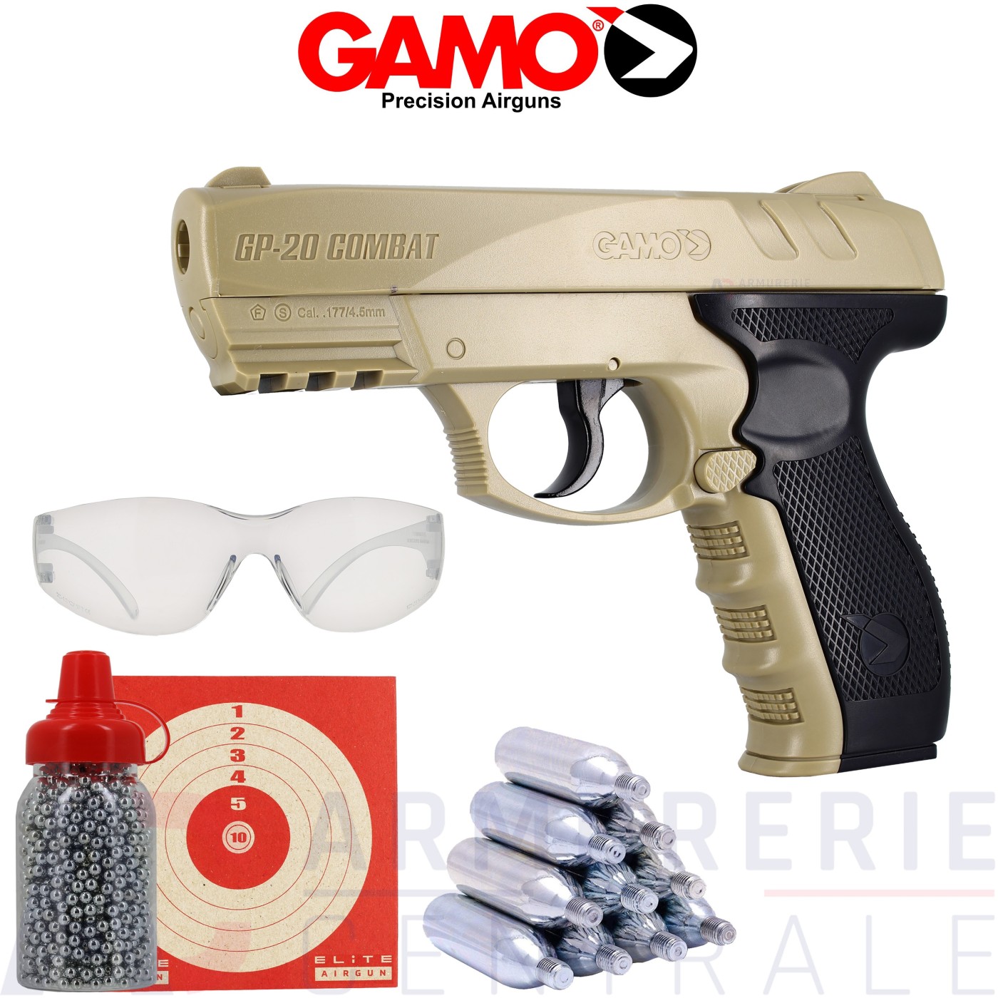 Gamo CO2 GP-20 Combat desert 4.5 mm BB's (4 Joules) Gamo CO2 GP-20 Combat desert 4.5 mm BB's (4 Joules)