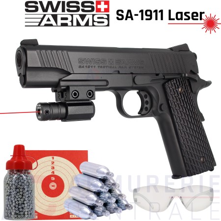 Pistolet CO2 SA1911 military Full Metal Laser (1.6...