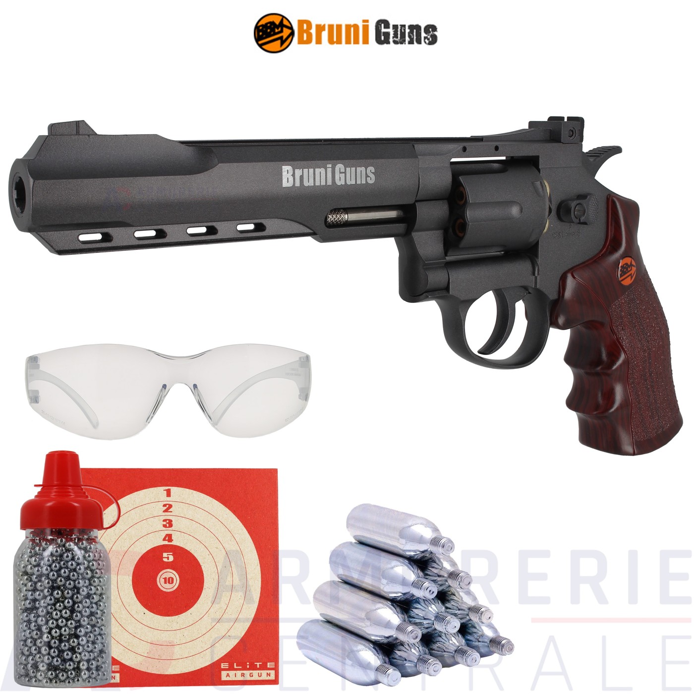 Revolver Bruni BR-702B noir 4.5mm (2.32 joules) Revolver Bruni BR-702B noir 4.5mm (2.32 joules)