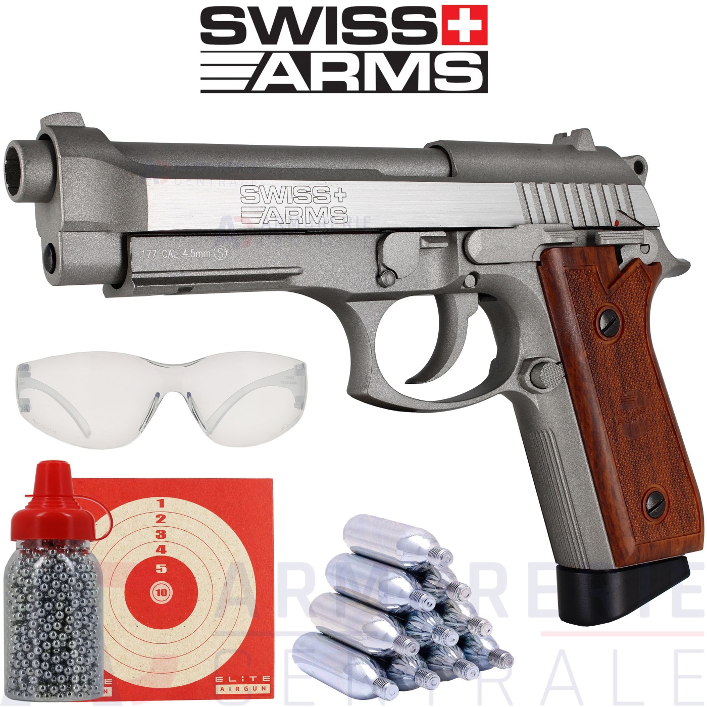 Pistolet Swiss Arms SA92 Stainless 4.5 mm BB's (1.6 Joule) Pistolet Swiss Arms SA92 Stainless 4.5 mm BB's (1.6 Joule)