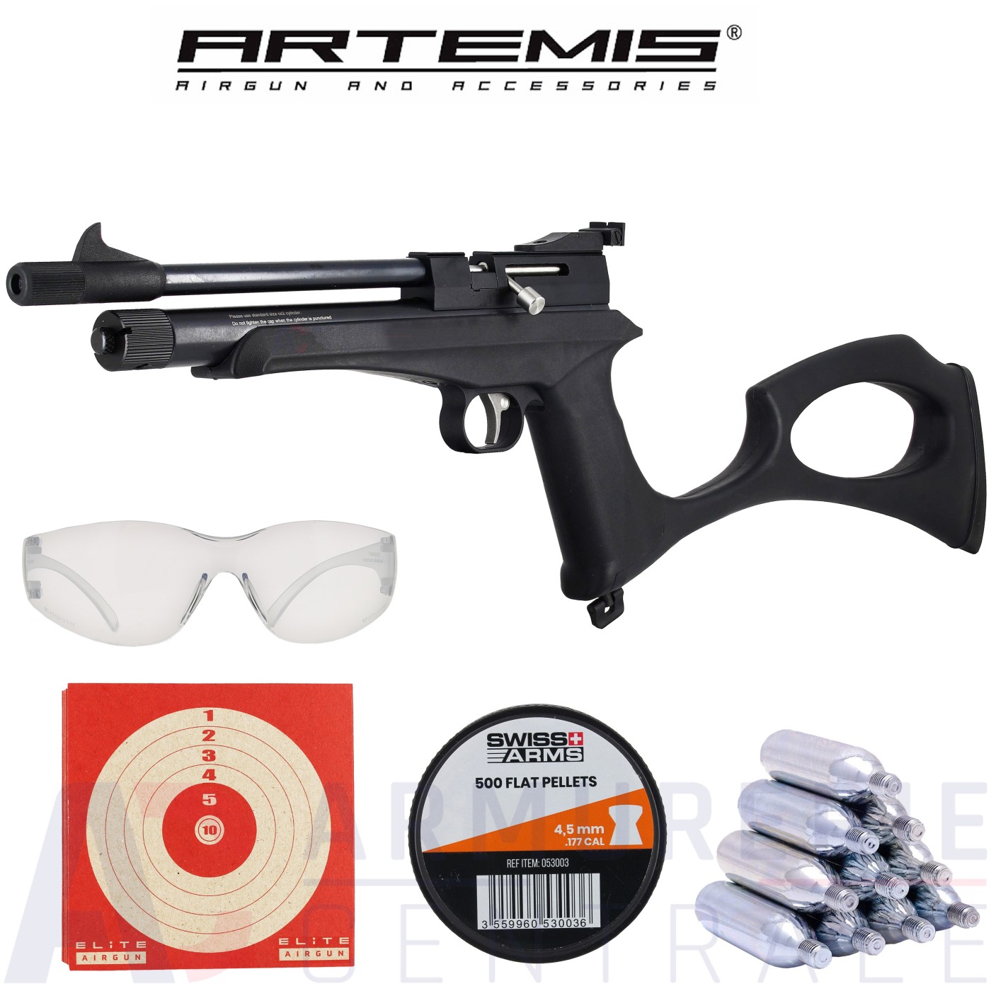 Pistolet Artemis CP2 4.5mm CO2 (6 joules)