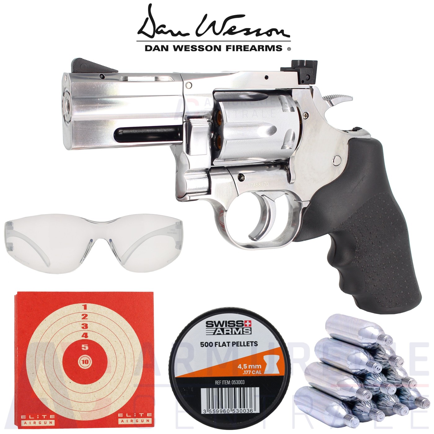 Dan Wesson 715 2.5&rsquo;&rsquo; CO2 Plombs diabolo 4.5mm  (2.5 Joules)
