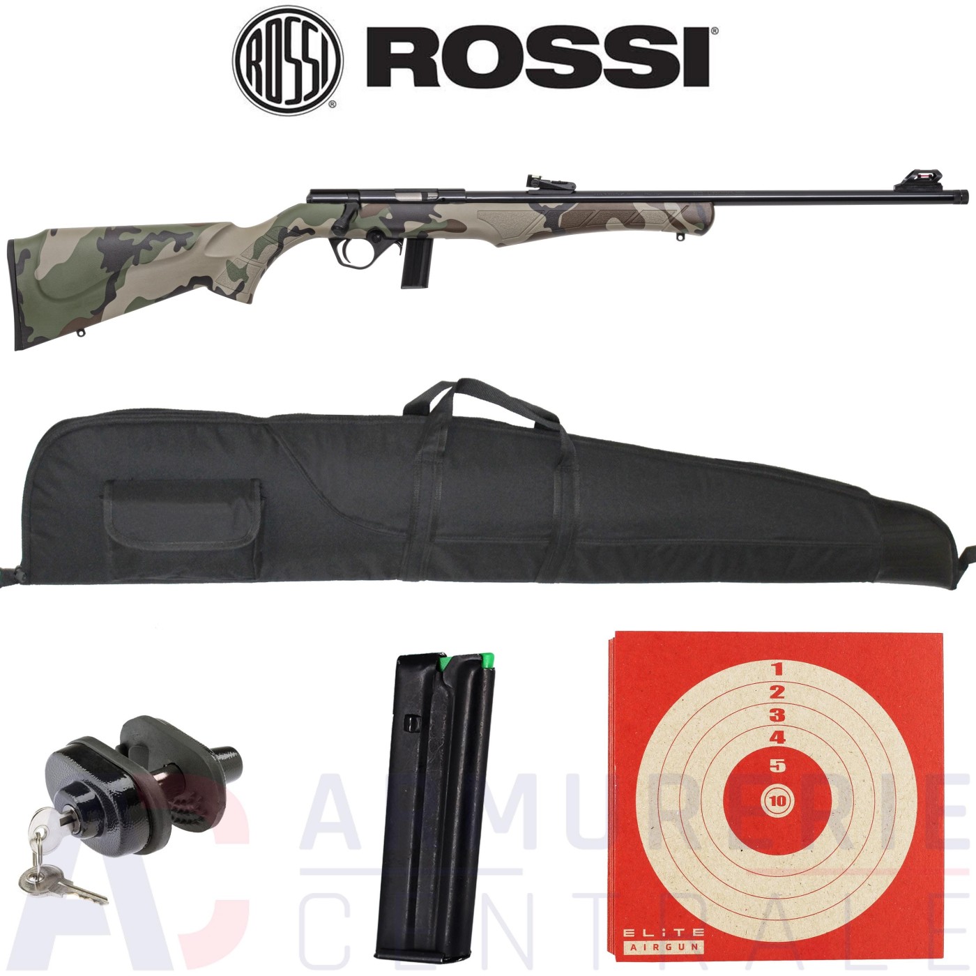 Carabine à verrou Rossi 8122 Synthétique camo 22LR Carabine à verrou Rossi 8122 Synthétique camo 22LR