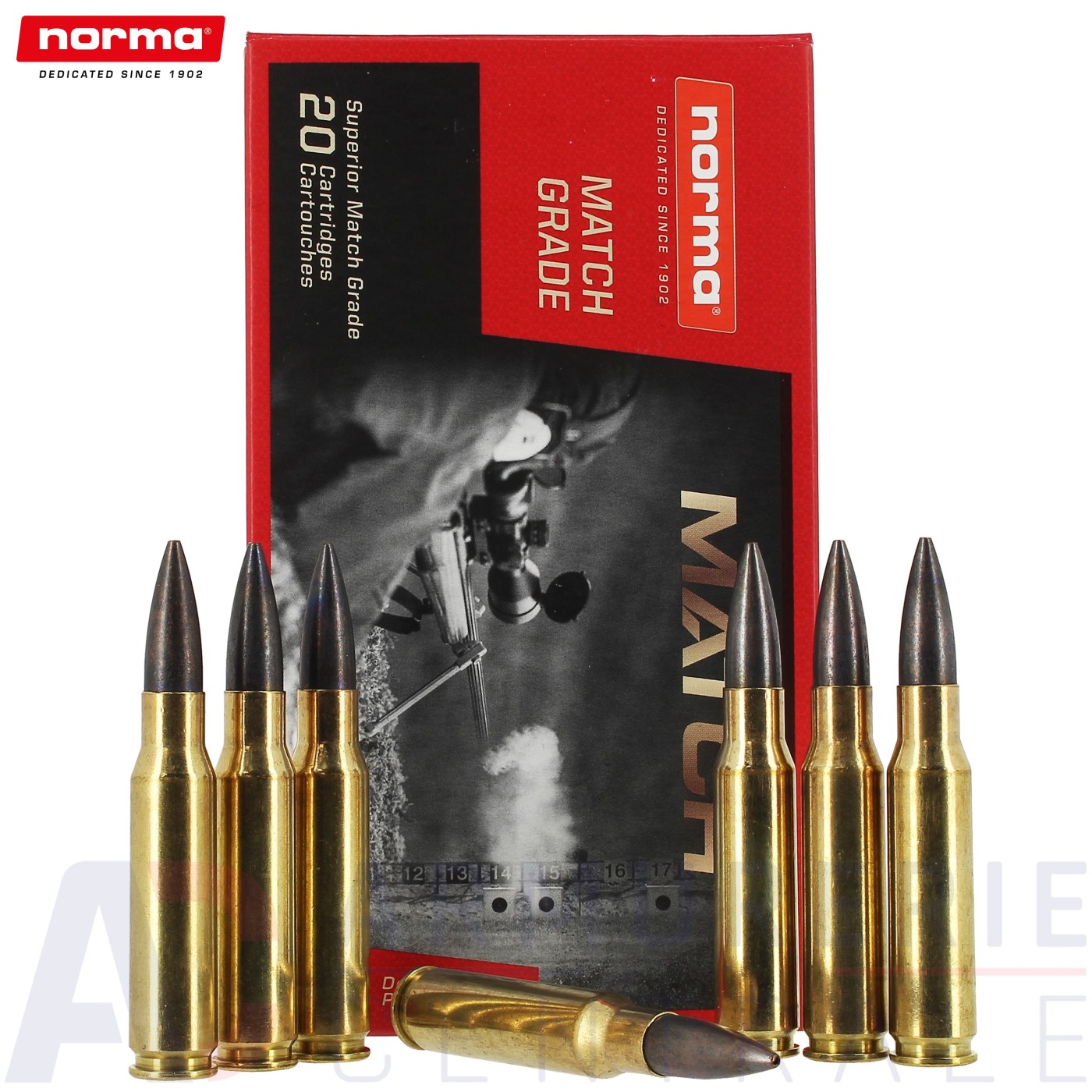 Boite de 20 cartouches Norma diamond line match 308Win 168gr Boite de 20 cartouches Norma diamond line match 308Win 168gr