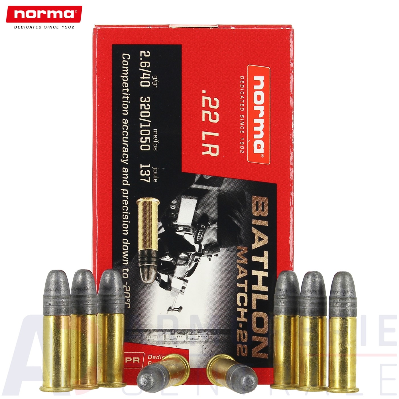 50 Cartouches Norma Biathlon Match 22LR 40gr
