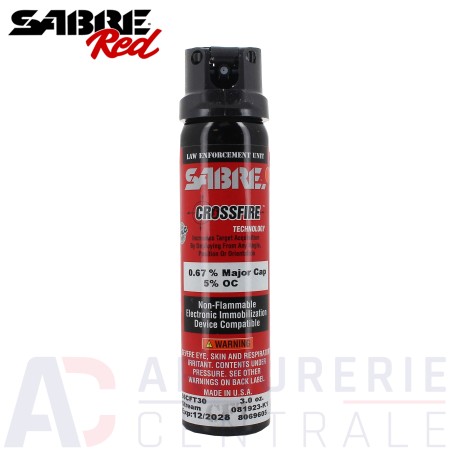 Bombe lacrymogène Sabre Red Crossfire OC et MC (89ml)