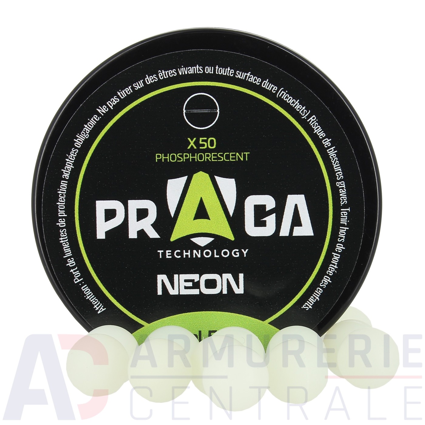 50 balles Praga Neon fluorescentes - .50