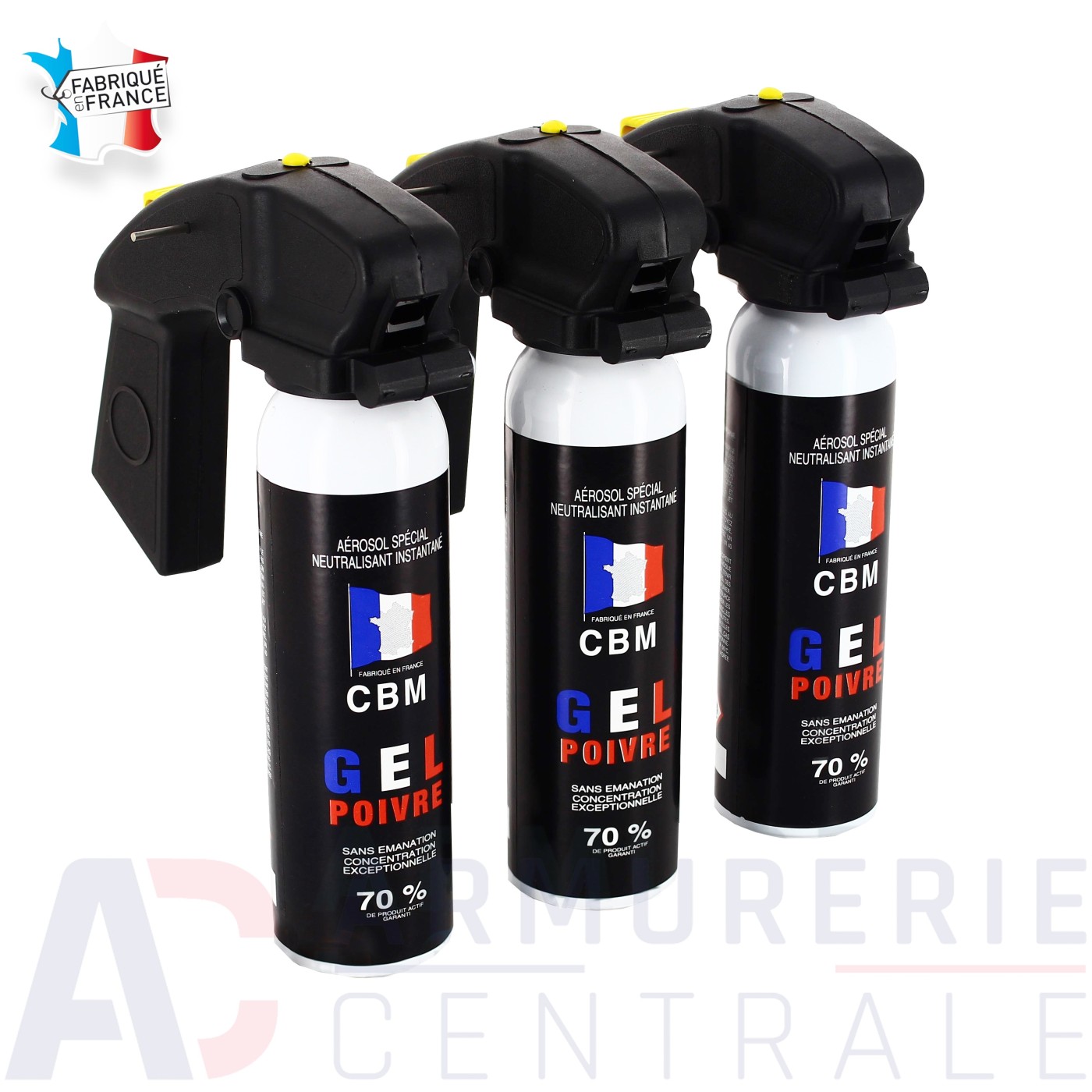 Pack bombe de défense gel poivre 300ml (3x100ml) Pack bombe de défense gel poivre 300ml (3x100ml)