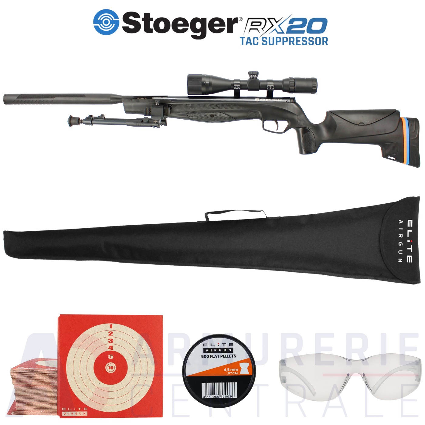 Pack Stoeger RX20 Tac Suppressor 4.5mm (19.9 Joules) Pack Stoeger RX20 Tac Suppressor 4.5mm (19.9 Joules)
