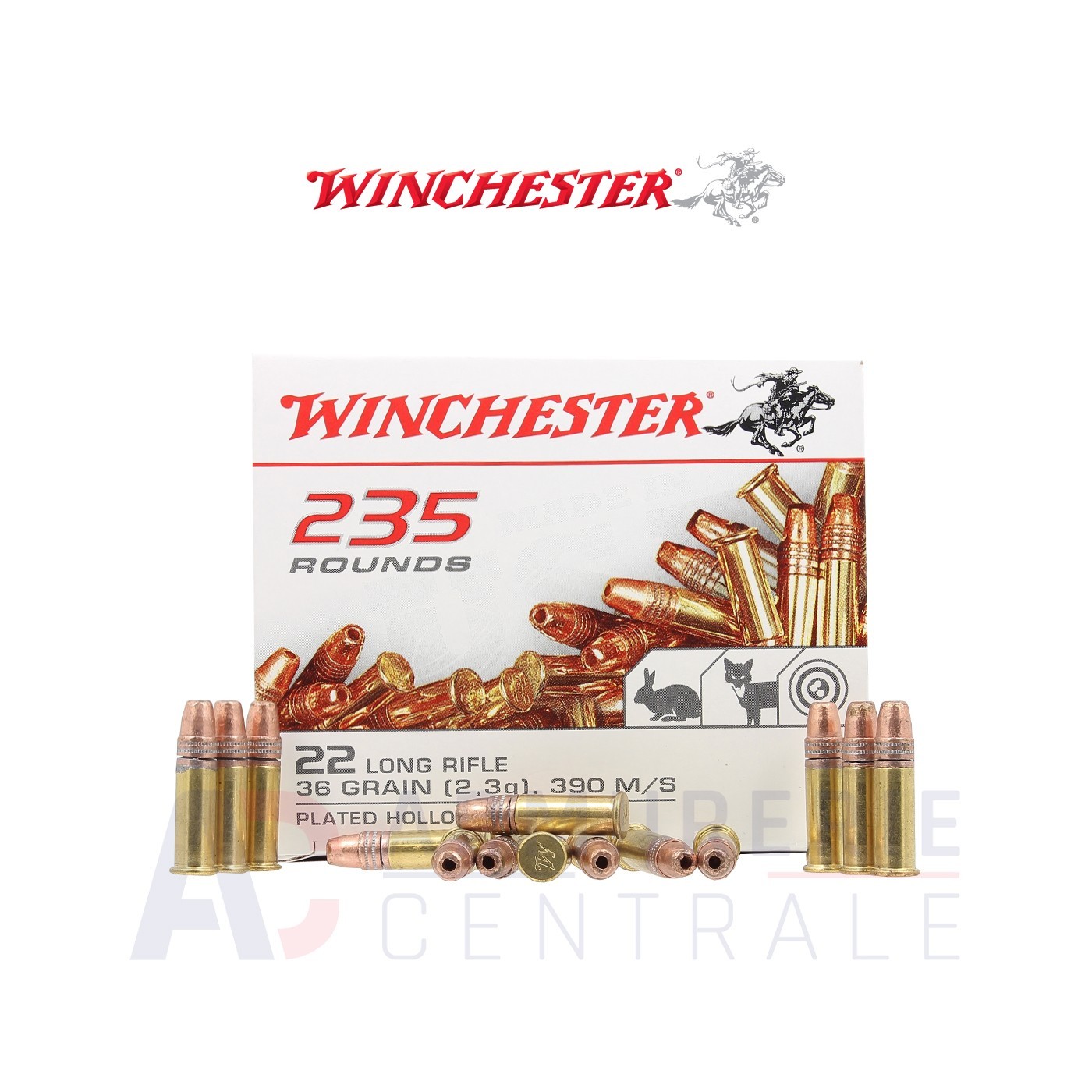 235 cartouches Winchester Plated Hollow Point - 22LR 235 cartouches Winchester Plated Hollow Point - 22LR