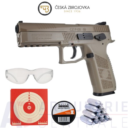 Pistolet ASG CZ P-09 CO2 Calibre 4,5mm TAN (3.7 joules)