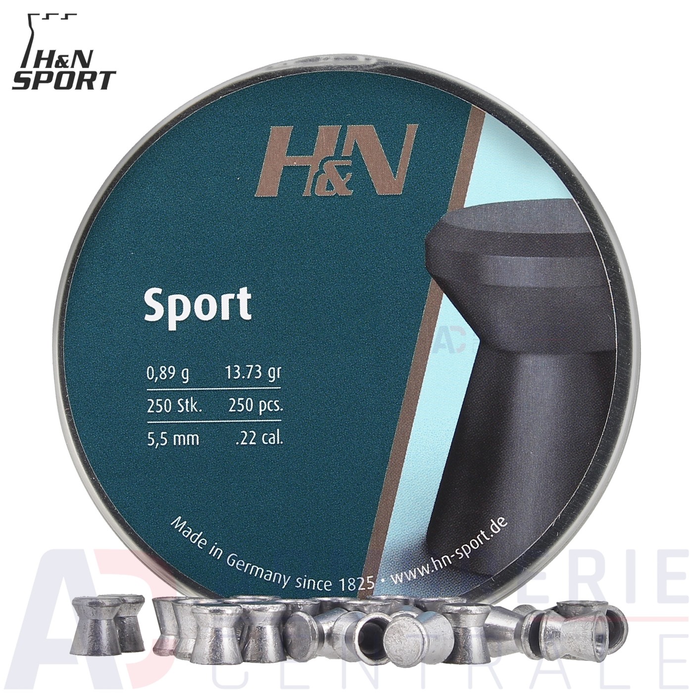 Boite de 250 plombs H&N Sport - 5.5mm (0.89 g)