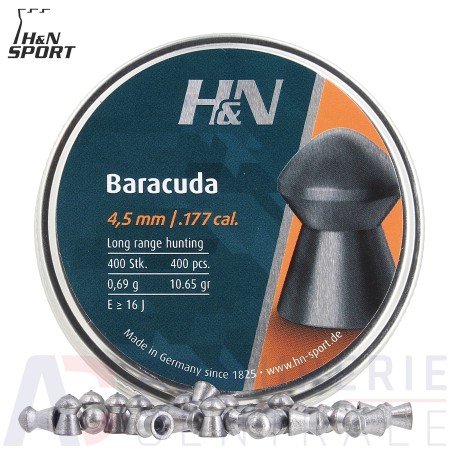 Boite de 400 plombs H&N Baracuda - 4.5mm (0.69 g)