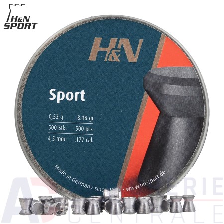 Boite de 500 Plombs H&N Sport - 4,5 mm (0.53 gramme)