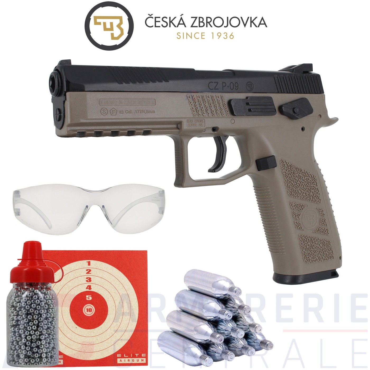 Pistolet CZ P-09 CO2 Blowback 4,5mm DT-FDE (3.7 joules) Pistolet CZ P-09 CO2 Blowback 4,5mm DT-FDE (3.7 joules)