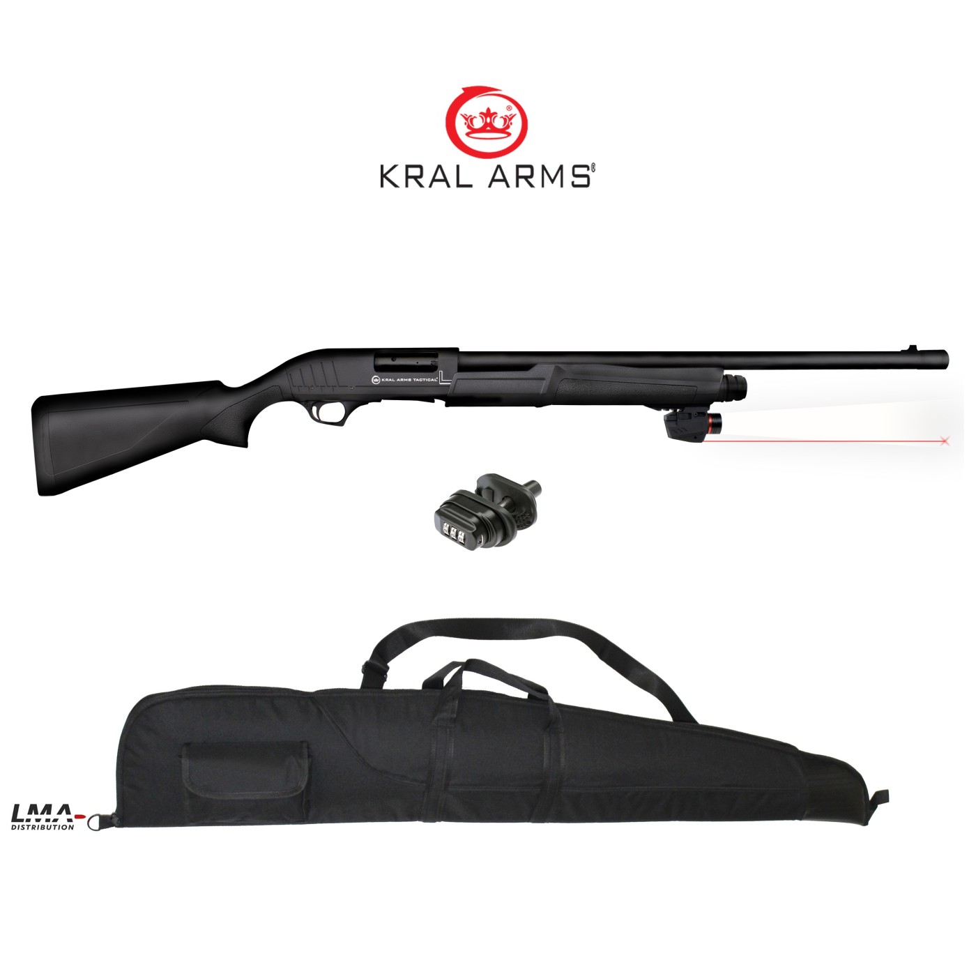 Fusil à pompe Blackstorm Firearms Tactical L avec lampe laser - 12/76 Fusil à pompe Blackstorm Firearms Tactical L avec lampe laser - 12/76