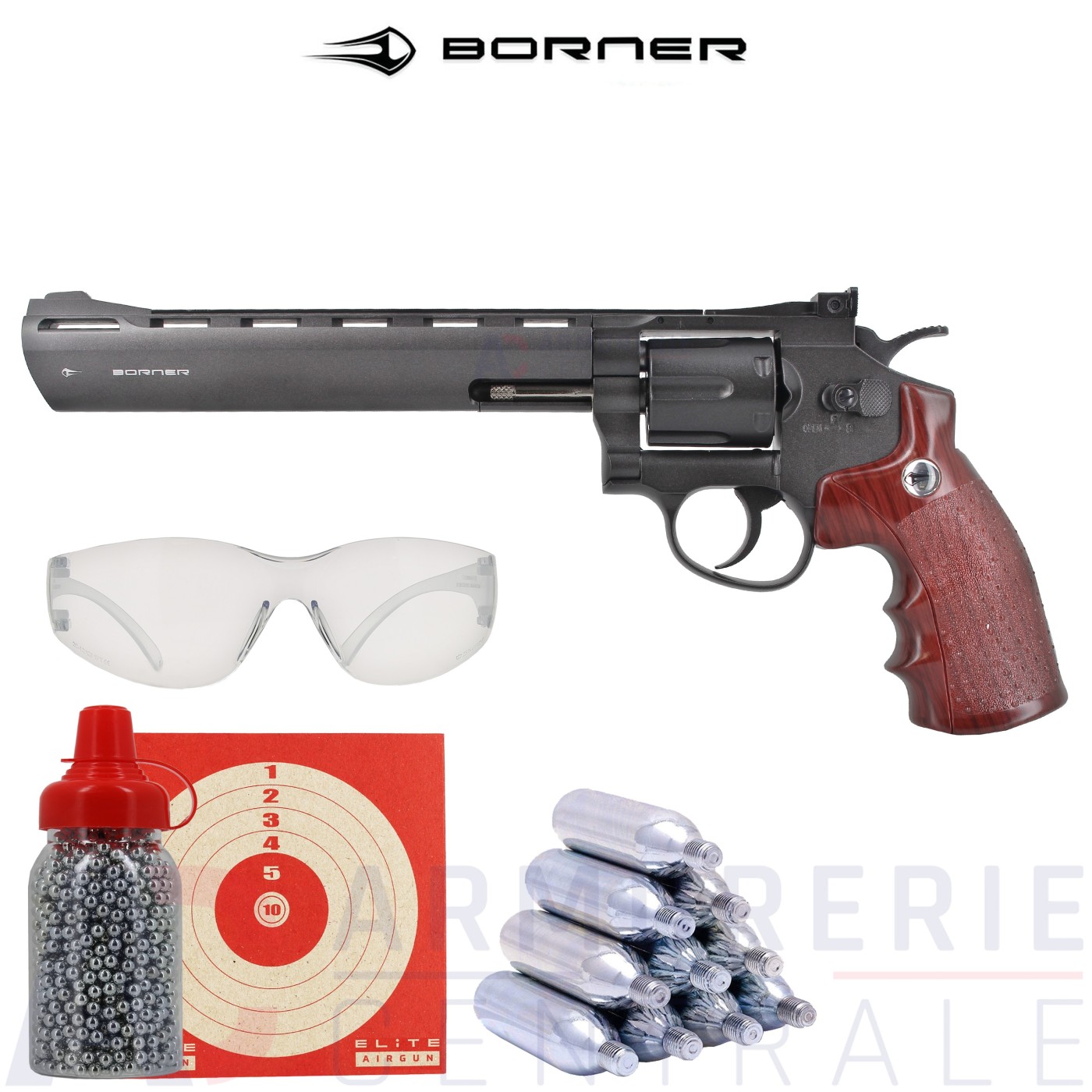 Revolver Borner Super Sport 703 CO2 - 4.5mm BB (3 joules) Revolver Borner Super Sport 703 CO2 - 4.5mm BB (3 joules)