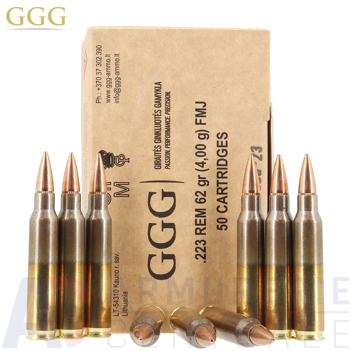 50 cartouches GGG FMJ - 223 Remington (62 gr) 50 cartouches GGG FMJ - 223 Remington (62 gr)