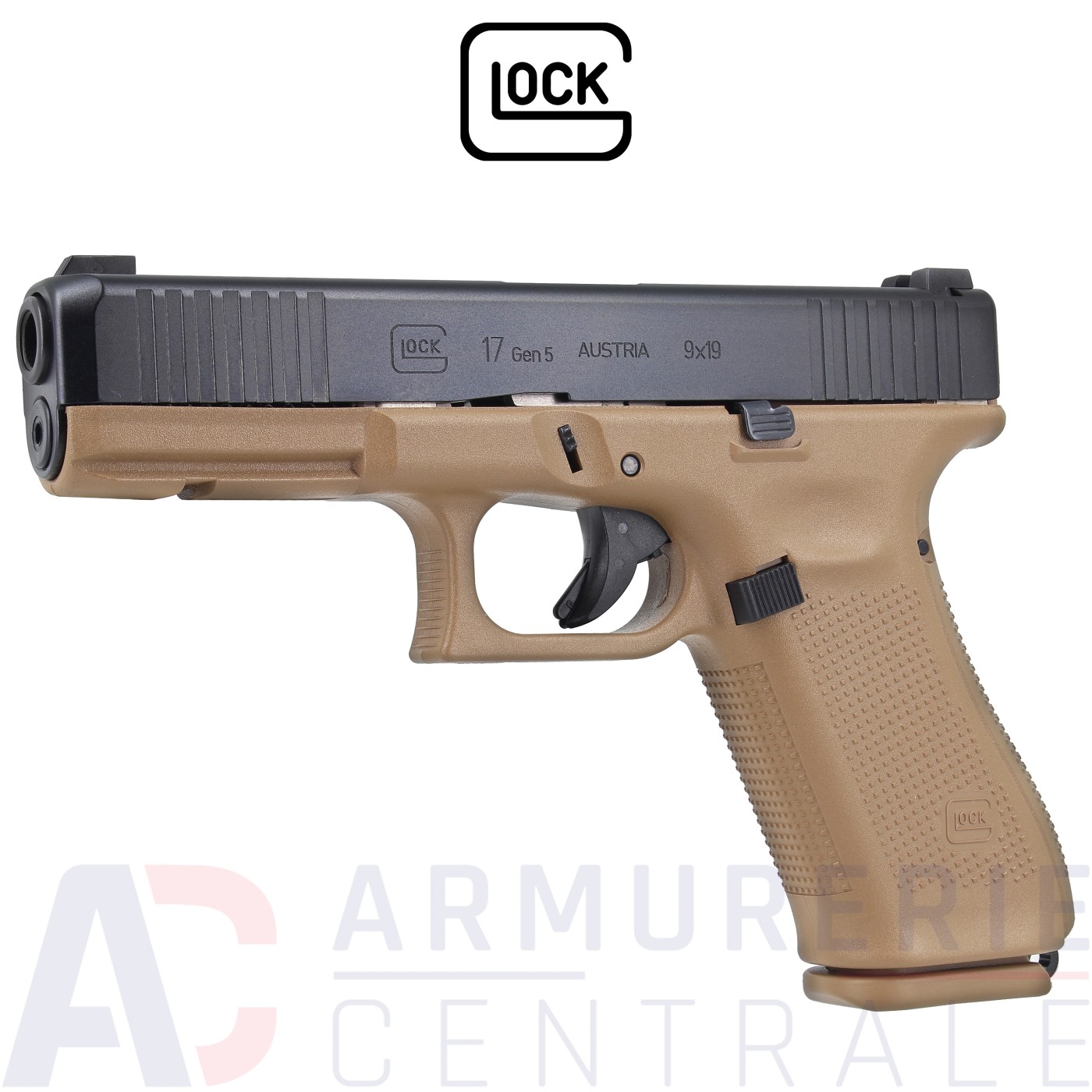 Glock 17 Gen 5 FR Coyote Armée Française - 9x19 Glock 17 Gen 5 FR Coyote Armée Française - 9x19