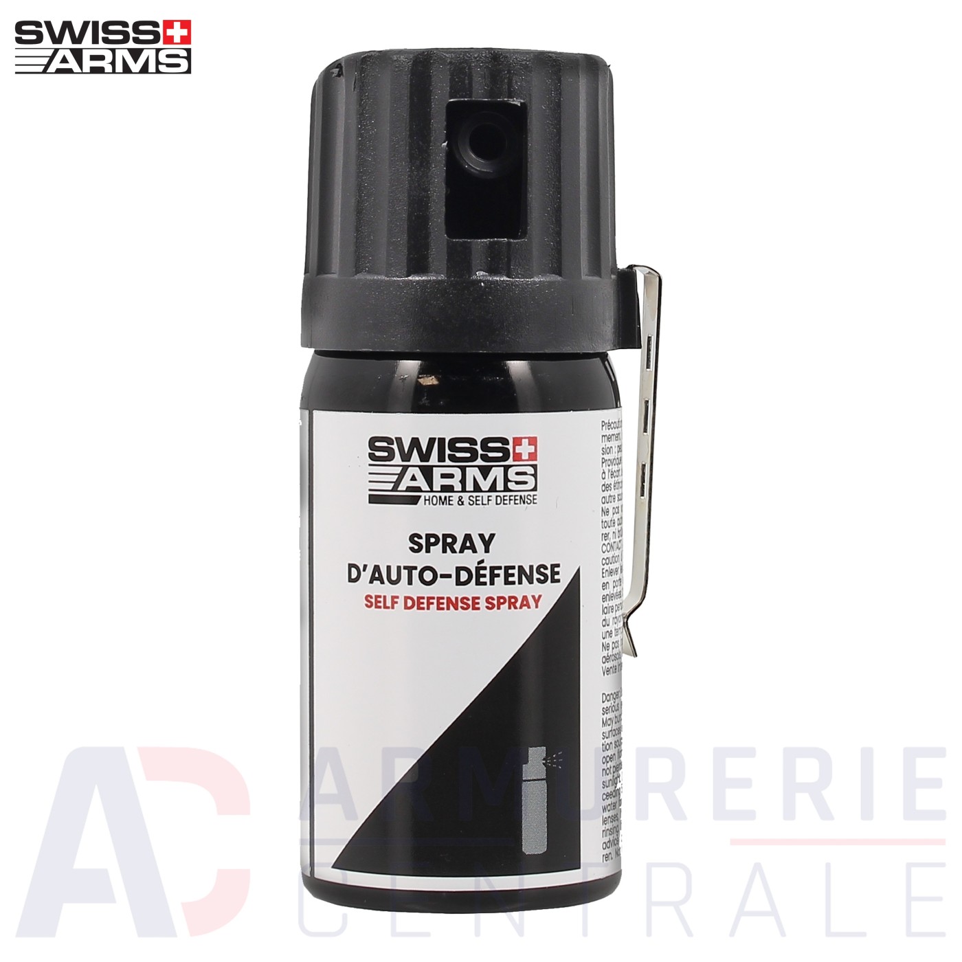 Bombe lacrymogène Swiss-Arms gaz CS - 40 ml Bombe lacrymogène Swiss-Arms gaz CS - 40 ml