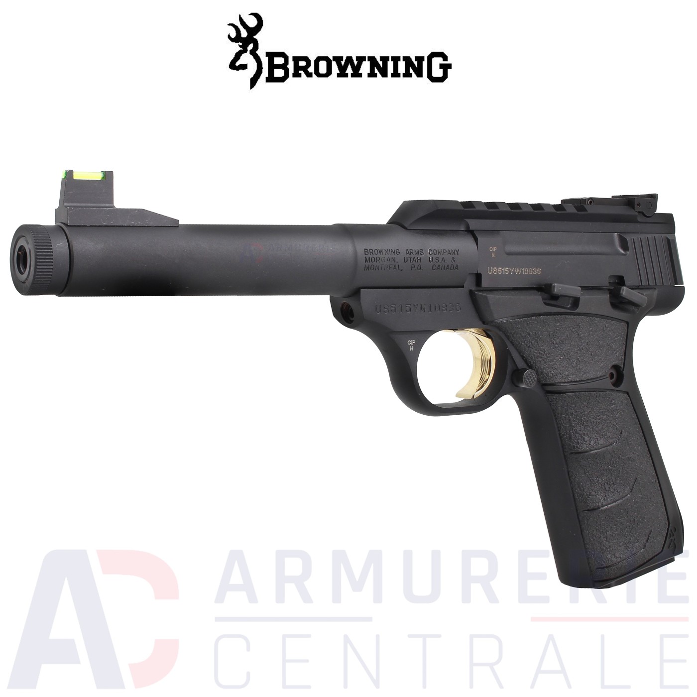 Pistolet Browning Buck Mark Camper UFX fileté - 22LR Pistolet Browning Buck Mark Camper UFX fileté - 22LR