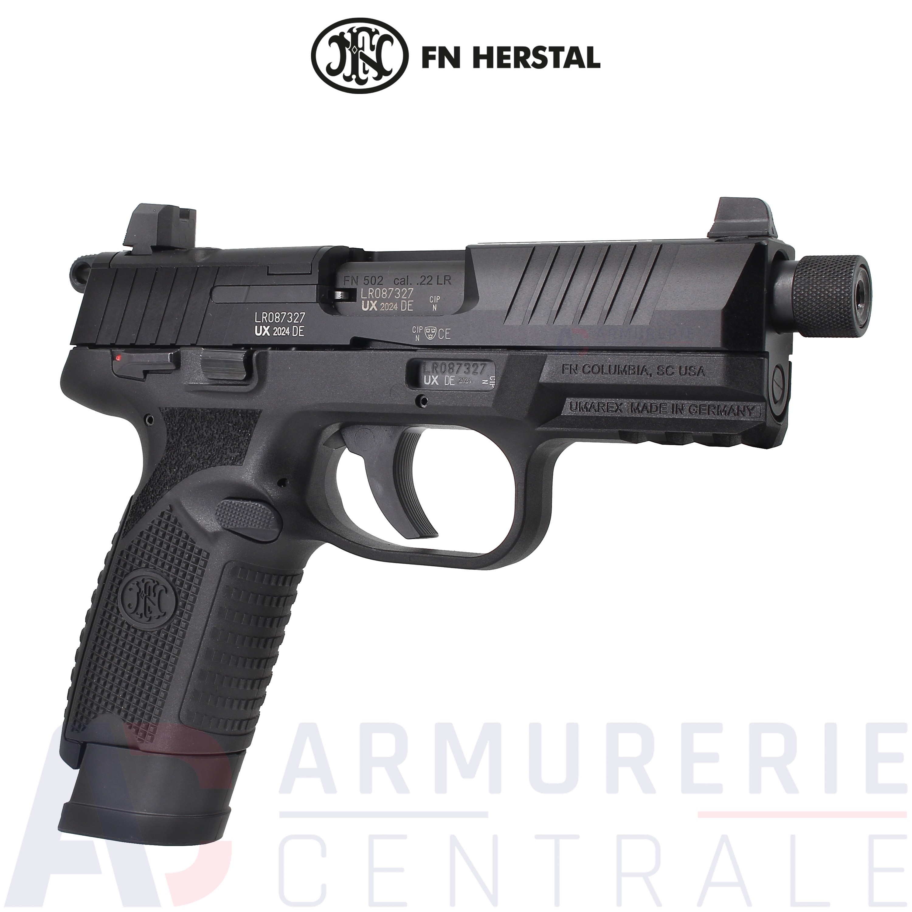Pistolet FN Herstal 502 Tactical Black Filet 22LR Armurerie Centrale
