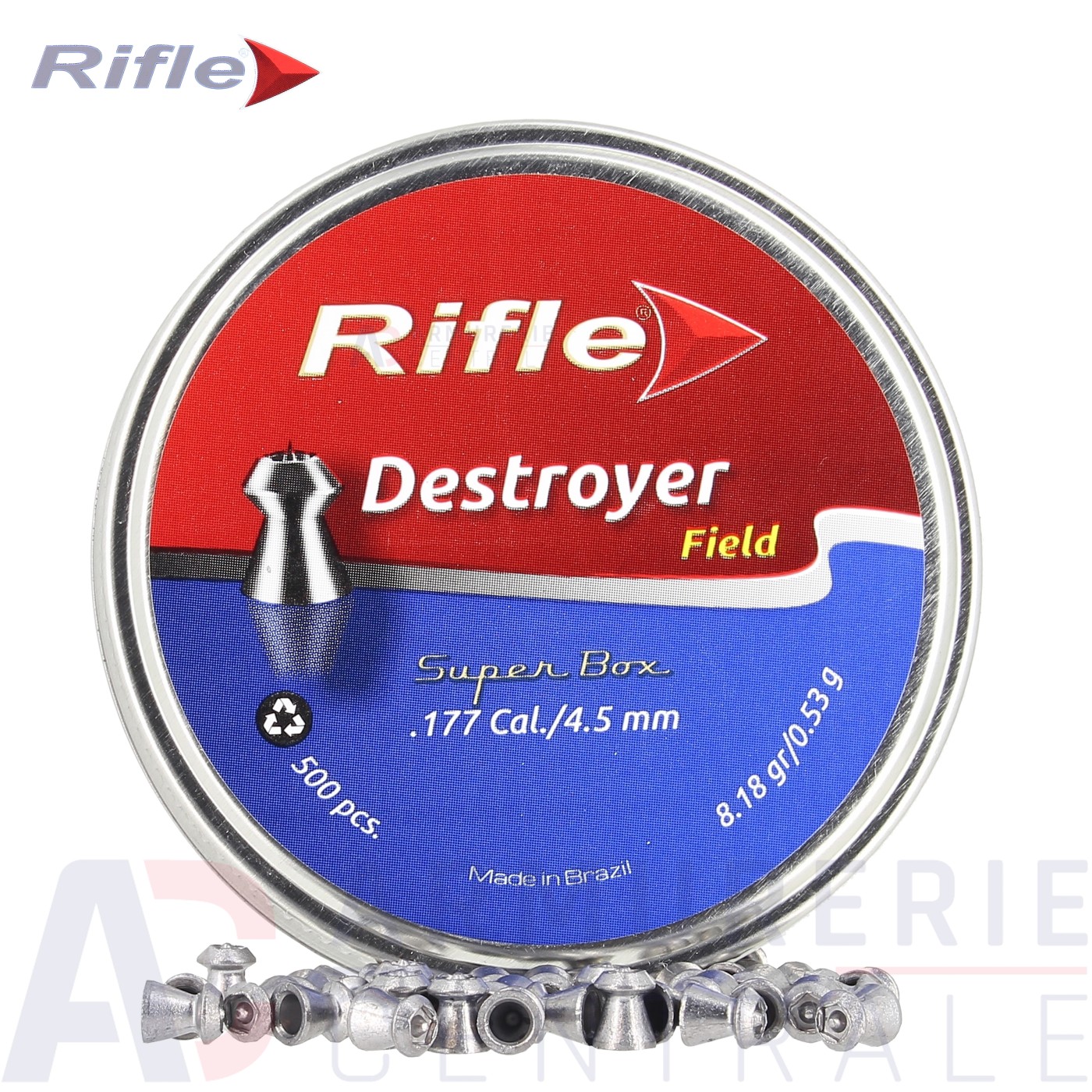 500 Plombs Rifle Destroyer Field - 4.5 mm (0.53 gramme) 500 Plombs Rifle Destroyer Field - 4.5 mm (0.53 gramme)