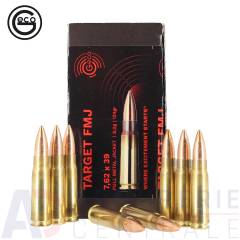 50 Cartouches Geco Target FMJ - 7.62x39 (124 grains)