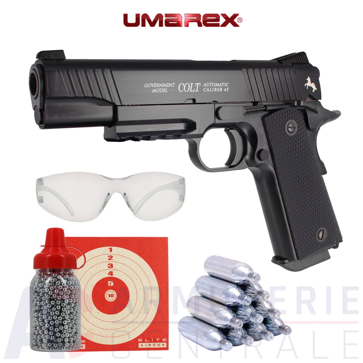 Umarex Colt M45 CQBP CO2 noir 4.5 (3 Joules)