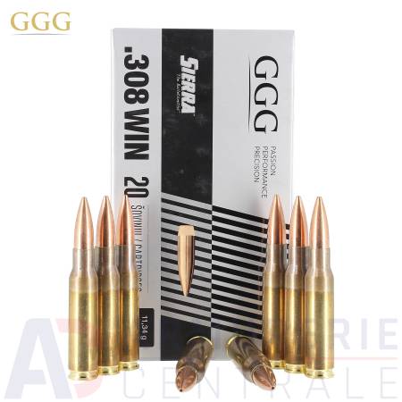20 munitions GGG Sierra HPBT Match - 308 Win (175 gr)