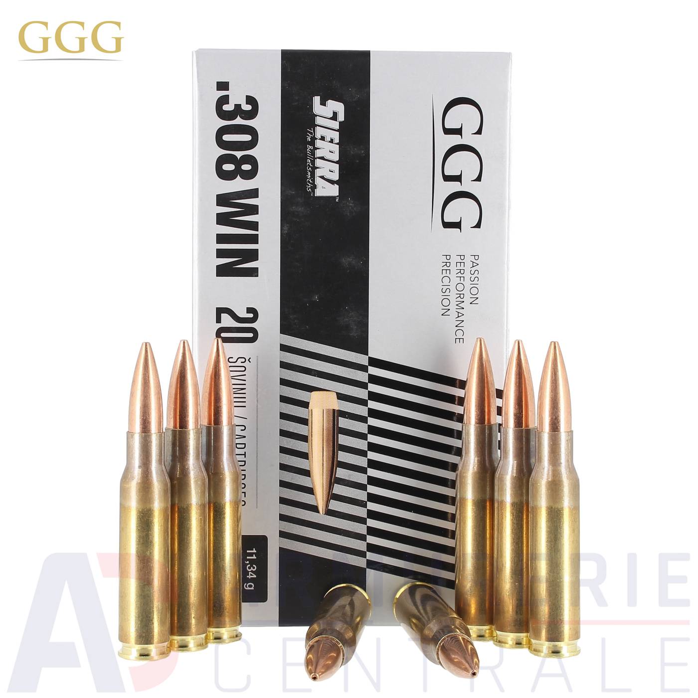 20 munitions GGG Sierra HPBT Match - 308 Win (175 gr)