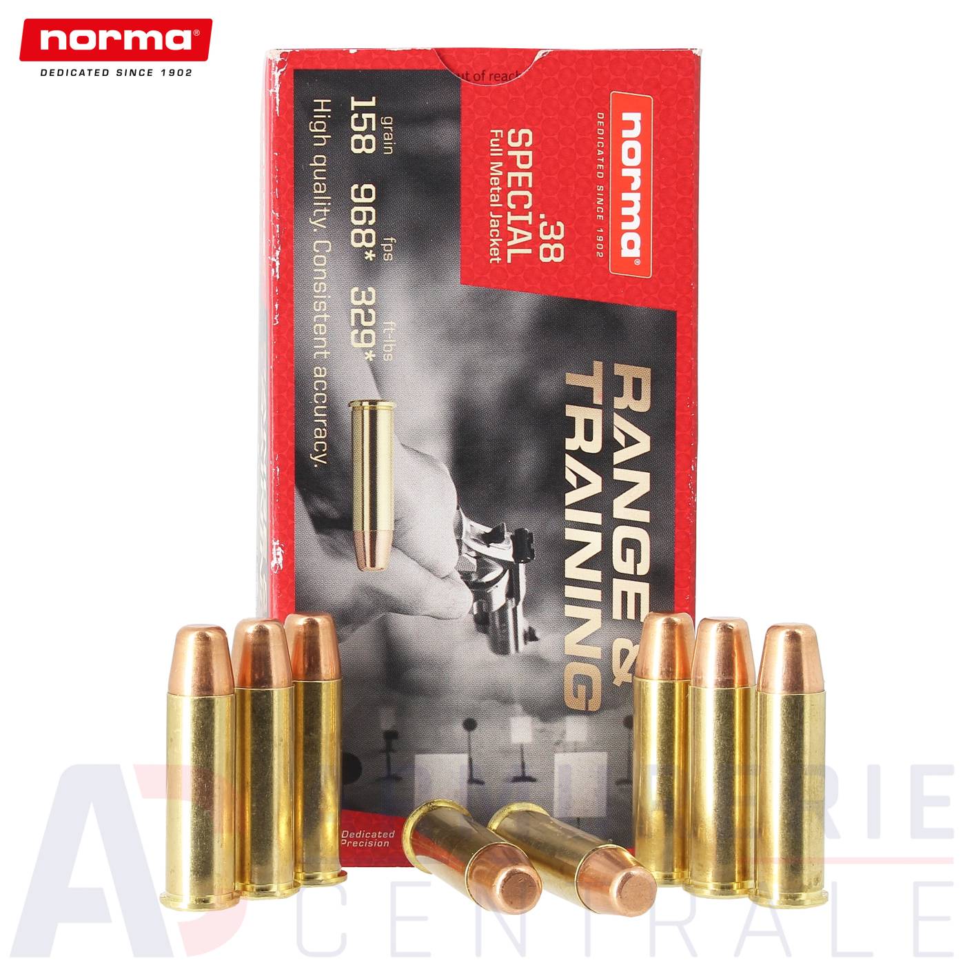50 cartouches Norma Range & Training FMJ - .38 Special (158 gr)