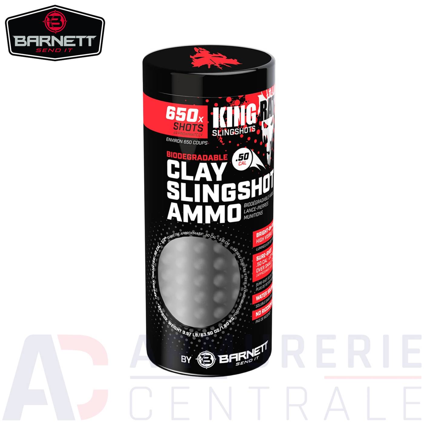 650 billes lance pierre Barnett King Rat en argile - .50 650 billes lance pierre Barnett King Rat en argile - .50