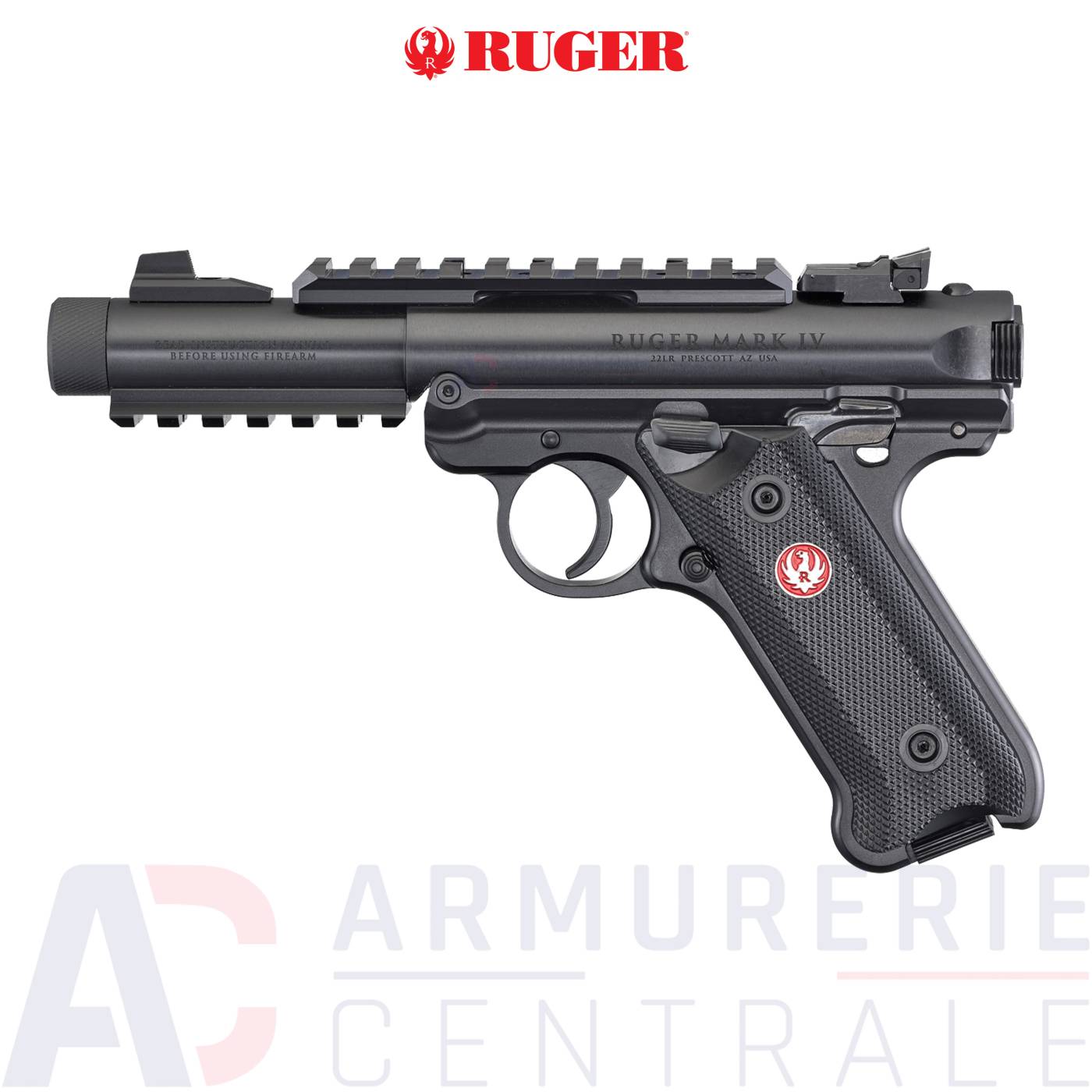 Pistolet Ruger Mark IV Tactical fileté - 22LR Pistolet Ruger Mark IV Tactical fileté - 22LR