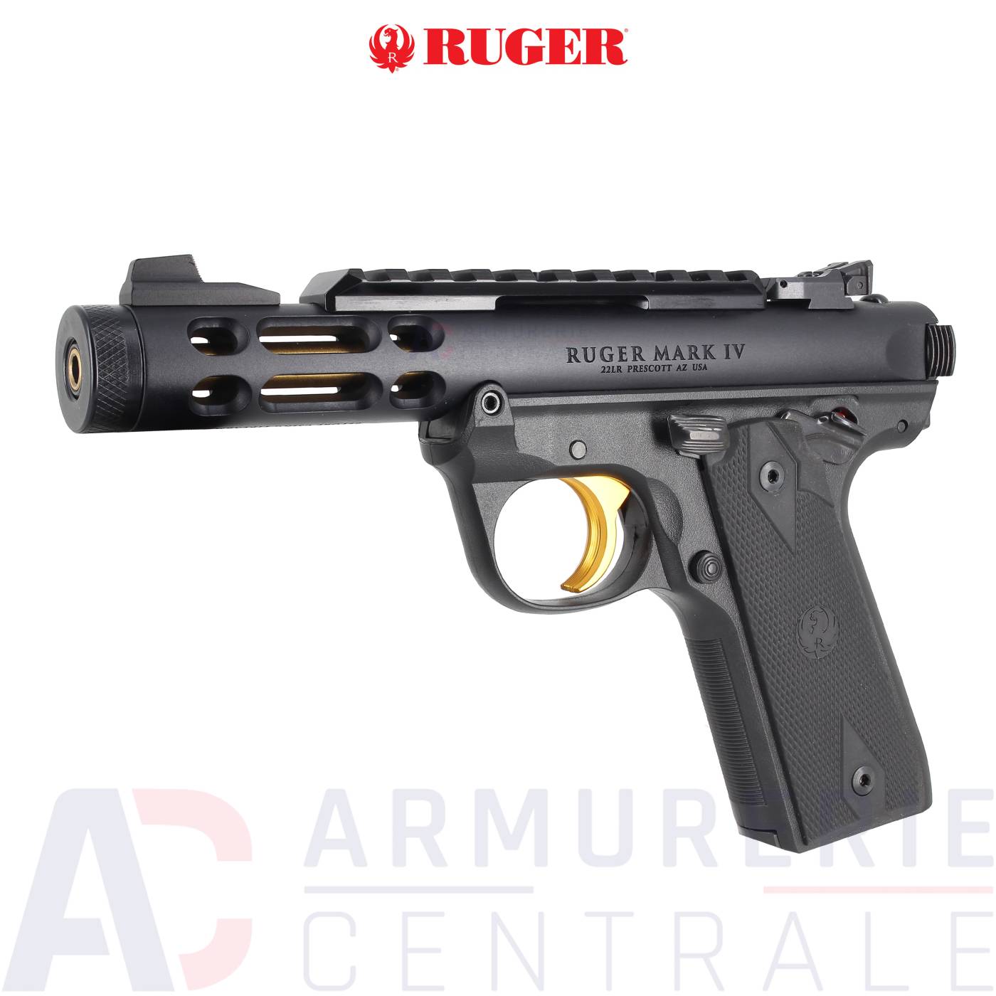 Pistolet Ruger Mark IV 22/45 Lite Black Gold - 22LR Pistolet Ruger Mark IV 22/45 Lite Black Gold - 22LR