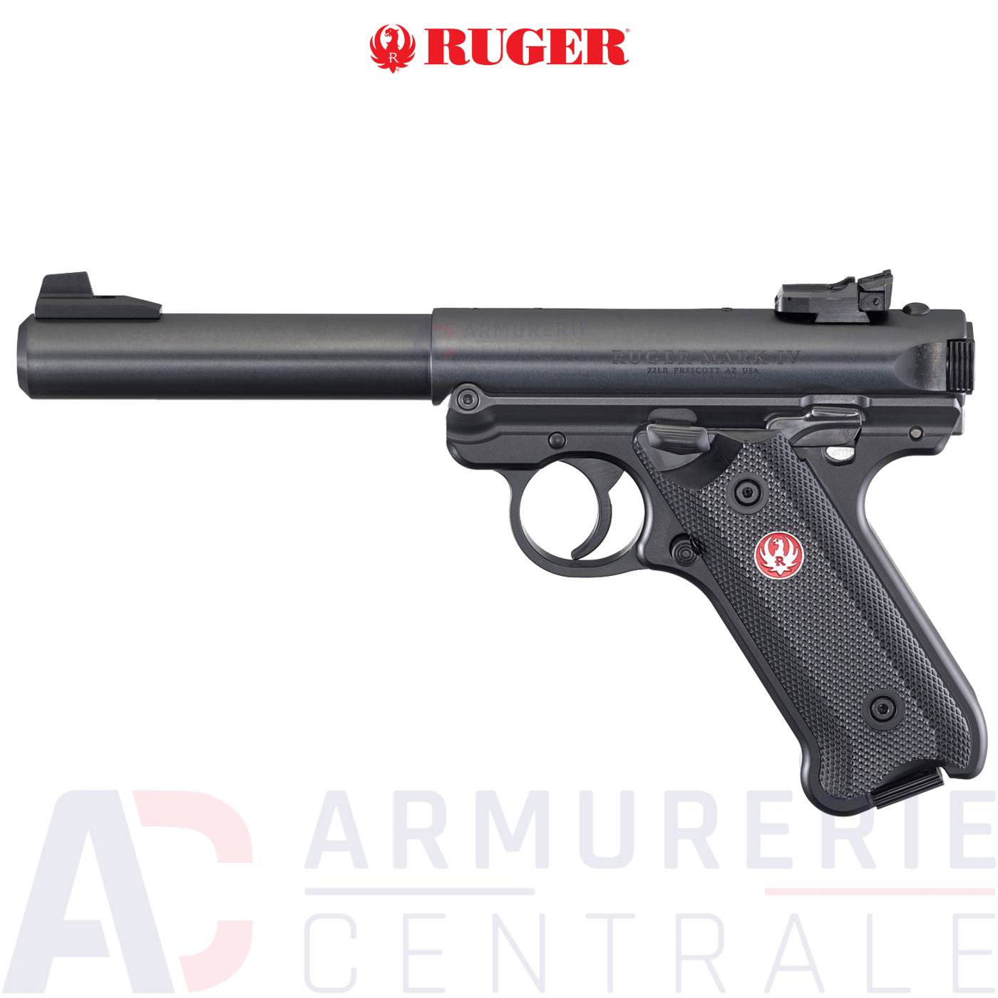 Pistolet Ruger Mark IV Target Noir Bronzé 5"1/2 - 22LR Pistolet Ruger Mark IV Target Noir Bronzé 5"1/2 - 22LR