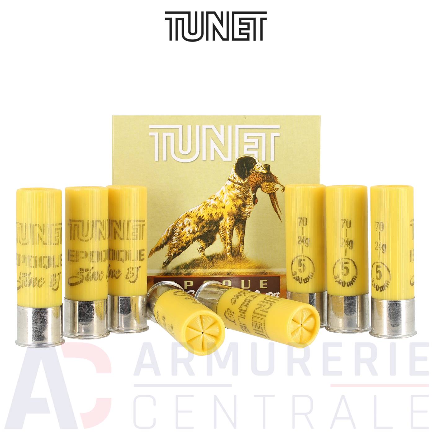 Cartouches Tunet Epoque plombs n°5 - 24 grammes 20/70 Cartouches Tunet Epoque plombs n°5 - 24 grammes 20/70