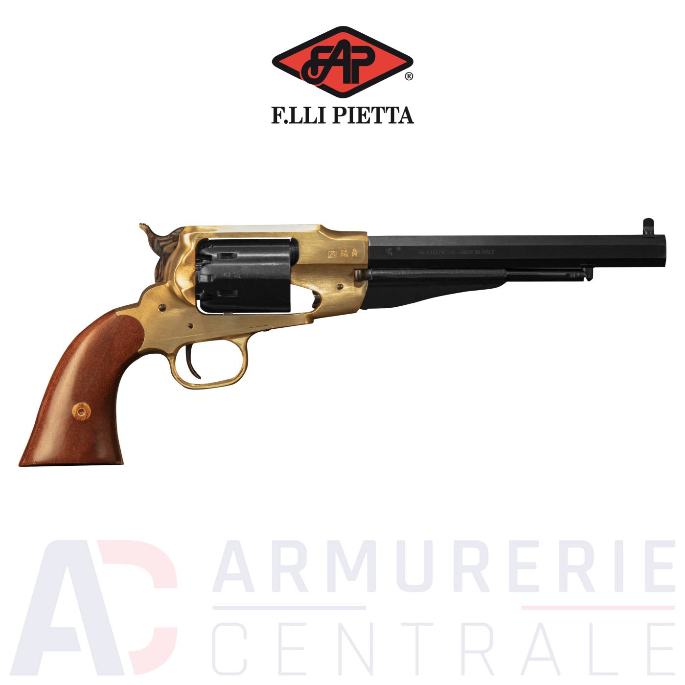 Revolver Pietta 1858 RM Laiton canon 8" - 44PN