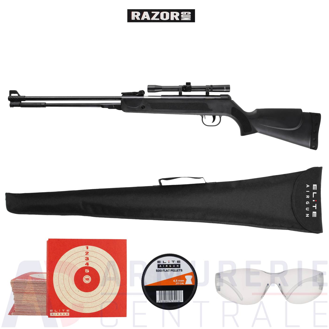Carabine Razor Gun Magnum avec lunette 4X20 - 4.5 mm (17 Joules)