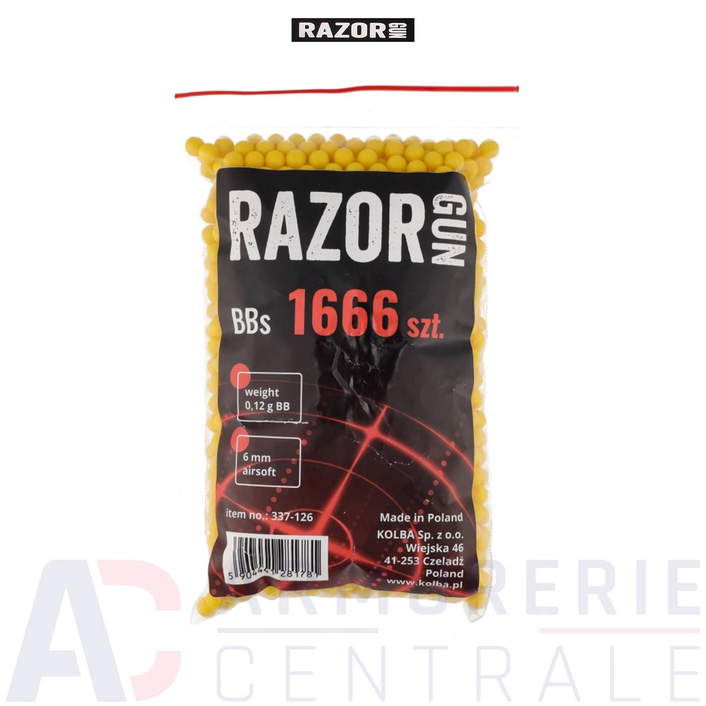 1666 billes jaunes Razor Gun - 6mm