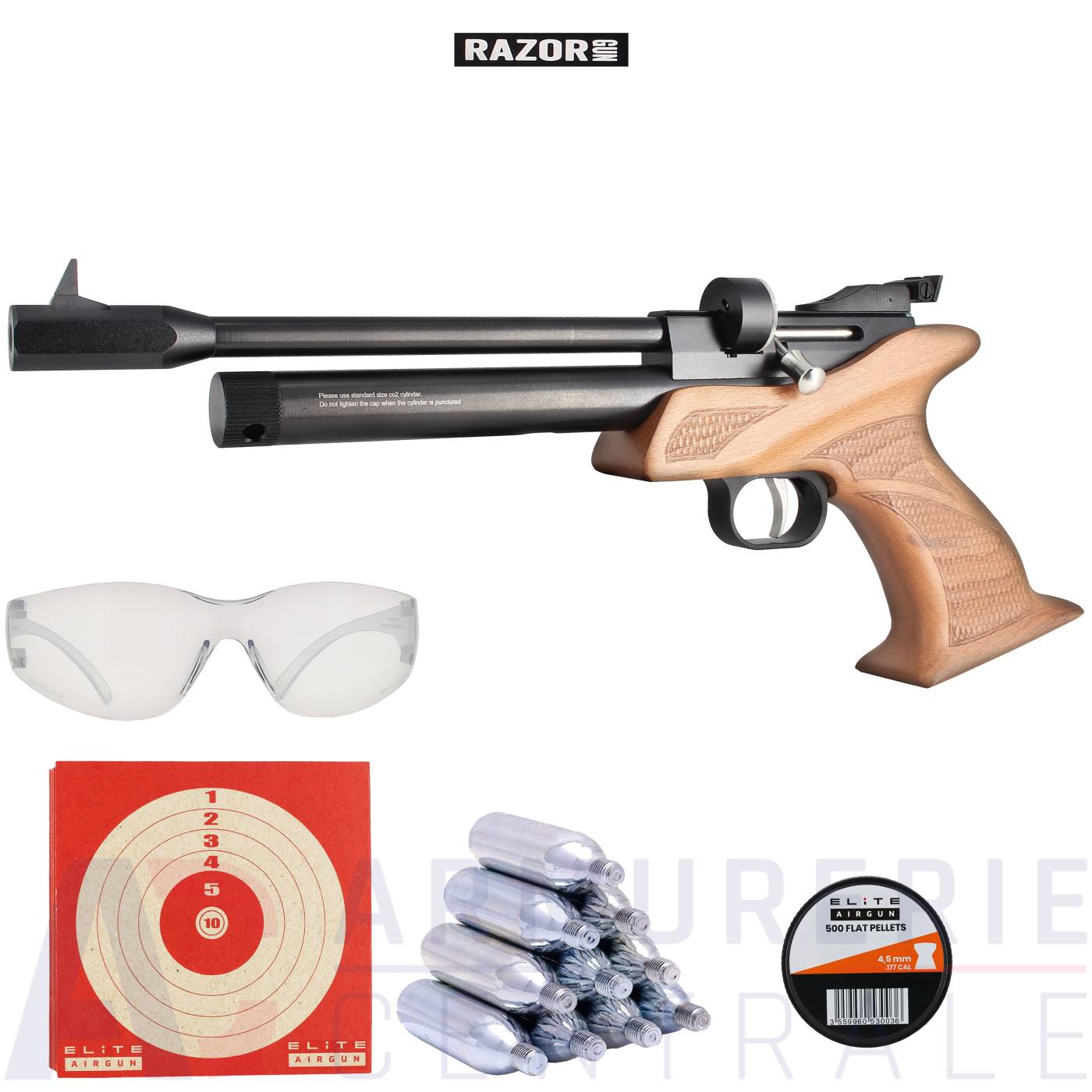 Pistolet à plomb CO2 Razor Gun Bolt - 4,5 mm (7.5 Joules) Pistolet à plomb CO2 Razor Gun Bolt - 4,5 mm (7.5 Joules)