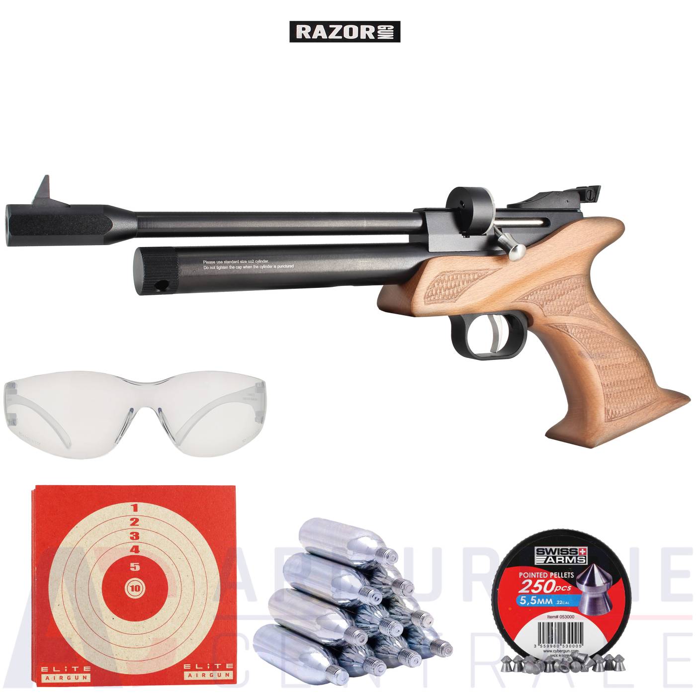 Pistolet à plomb CO2 Razor Gun Bolt - 5,5 mm (7.5 Joules) Pistolet à plomb CO2 Razor Gun Bolt - 5,5 mm (7.5 Joules)