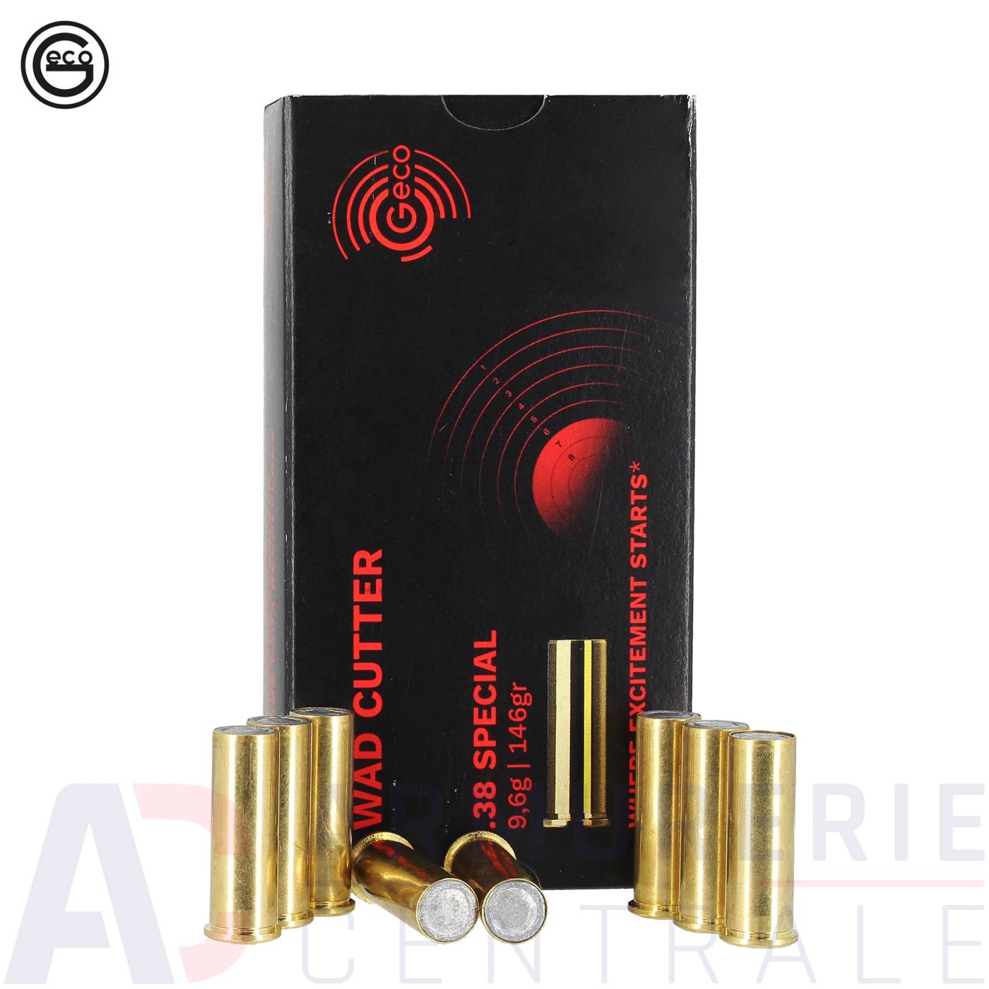 50 cartouches Geco Wad Cutter - 38 Special (146 grains) 50 cartouches Geco Wad Cutter - 38 Special (146 grains)