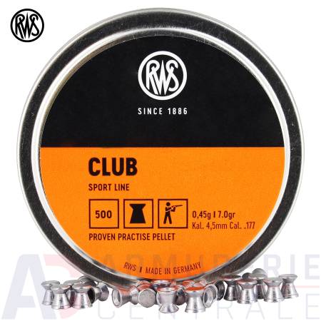 500 plombs RWS Club Sport Line - 4,5mm (7,0 gr)