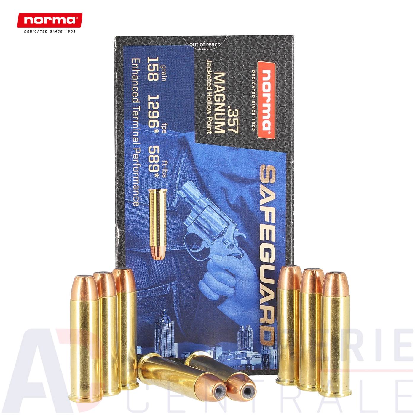 50 cartouches Norma Safeguard JHP - 357 Magnum (158 gr)